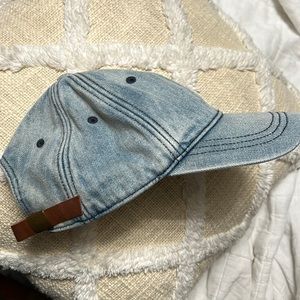 Washed denim baseball cap
